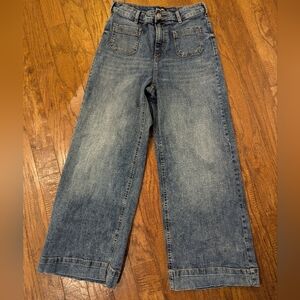 Suko Wide-Leg Denim Jeans Size 6, Light Blue